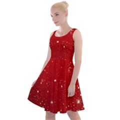 Background-star-red Knee Length Skater Dress by nateshop