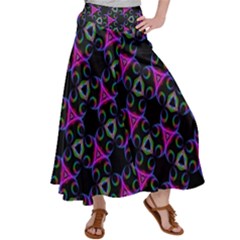 Background-triangle Satin Palazzo Pants by nateshop