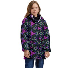 Background-triangle Kid s Hooded Longline Puffer Jacket by nateshop