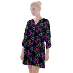 Background-triangle Open Neck Shift Dress by nateshop