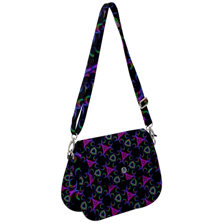 Background-triangle Saddle Handbag