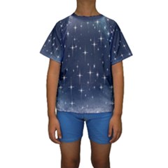 Background-star Kids  Short Sleeve Swimwear by nateshop