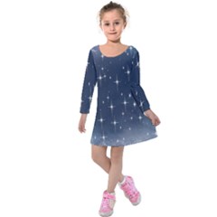 Background-star Kids  Long Sleeve Velvet Dress by nateshop