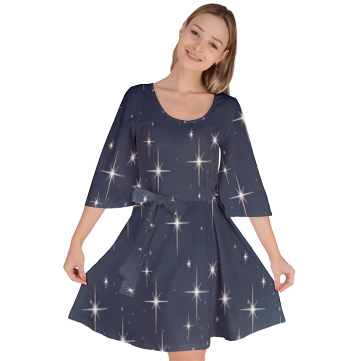 Background-star Velour Kimono Dress