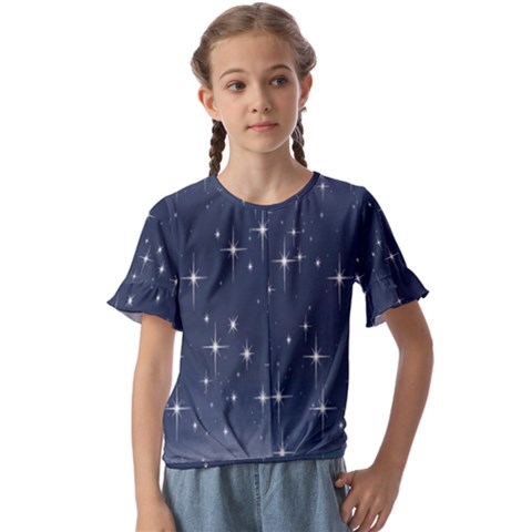 Background-star Kids  Cuff Sleeve Scrunch Bottom Tee by nateshop