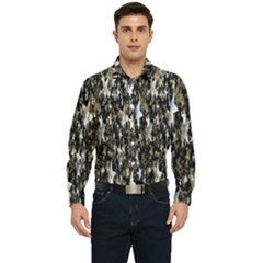 Background-star-white Gold Men s Long Sleeve  Shirt