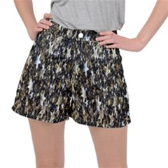 Background-star-white Gold Ripstop Shorts by nateshop