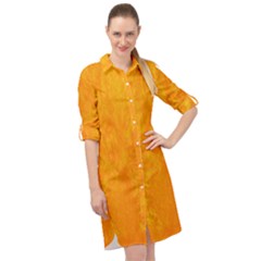 Background-yellow Long Sleeve Mini Shirt Dress by nateshop