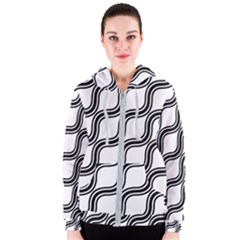 Diagonal-black White Women s Zipper Hoodie by nateshop