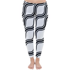 Diagonal-black White Classic Winter Leggings by nateshop