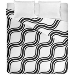 Diagonal-black White Duvet Cover Double Side (california King Size) by nateshop