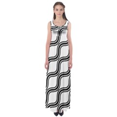 Diagonal-black White Empire Waist Maxi Dress by nateshop