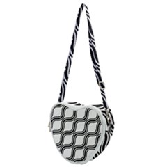 Diagonal-black White Heart Shoulder Bag by nateshop