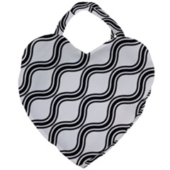 Diagonal-black White Giant Heart Shaped Tote by nateshop