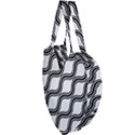 Diagonal-black White Giant Heart Shaped Tote View3