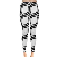 Diagonal-black White Inside Out Leggings by nateshop