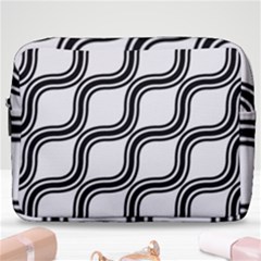 Diagonal-black White Make Up Pouch (large) by nateshop