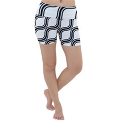 Diagonal-black White Lightweight Velour Yoga Shorts by nateshop