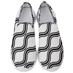 Diagonal-black White Men s Slip On Sneakers by nateshop