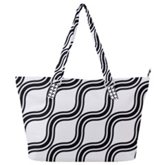 Diagonal-black White Full Print Shoulder Bag by nateshop