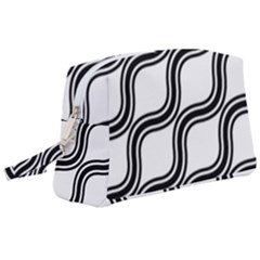 Diagonal-black White Wristlet Pouch Bag (large) by nateshop