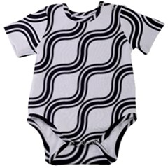 Diagonal-black White Baby Short Sleeve Onesie Bodysuit