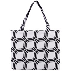 Diagonal-black White Mini Tote Bag by nateshop