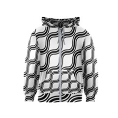 Diagonal-black White Kids  Zipper Hoodie by nateshop