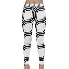 Diagonal-black White Classic Yoga Leggings by nateshop