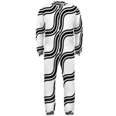 Diagonal-black White Onepiece Jumpsuit (men)