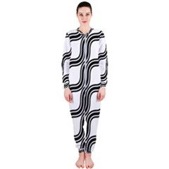 Diagonal-black White Onepiece Jumpsuit (ladies) by nateshop