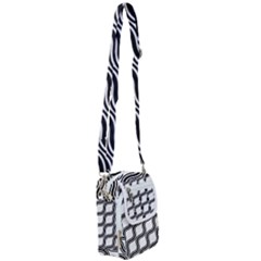 Diagonal-black White Shoulder Strap Belt Bag by nateshop