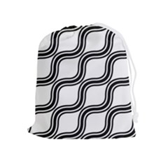 Diagonal-black White Drawstring Pouch (xl) by nateshop