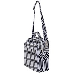 Diagonal-black White Crossbody Day Bag by nateshop