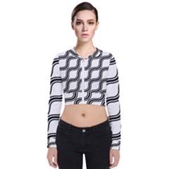 Diagonal-black White Long Sleeve Zip Up Bomber Jacket by nateshop