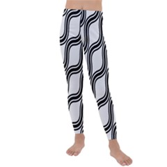 Diagonal-black White Kids  Lightweight Velour Leggings by nateshop