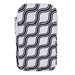 Diagonal-black White Waist Pouch (large) by nateshop