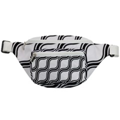 Diagonal-black White Fanny Pack by nateshop