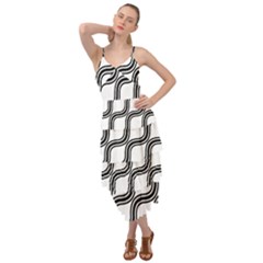 Diagonal-black White Layered Bottom Dress by nateshop