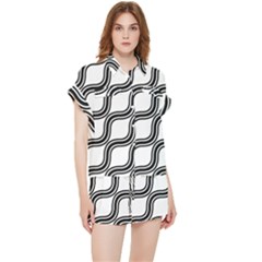 Diagonal-black White Chiffon Lounge Set by nateshop