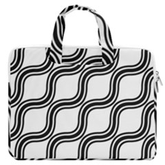 Diagonal-black White Macbook Pro 16  Double Pocket Laptop Bag  by nateshop