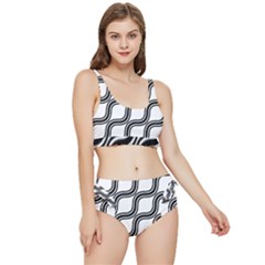 Diagonal-black White Frilly Bikini Set by nateshop