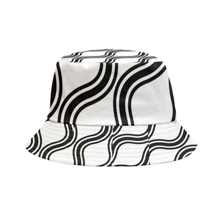 Diagonal-black White Inside Out Bucket Hat