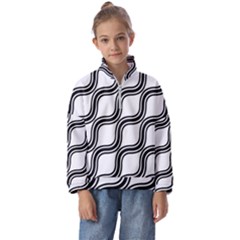 Diagonal-black White Kids  Half Zip Hoodie by nateshop