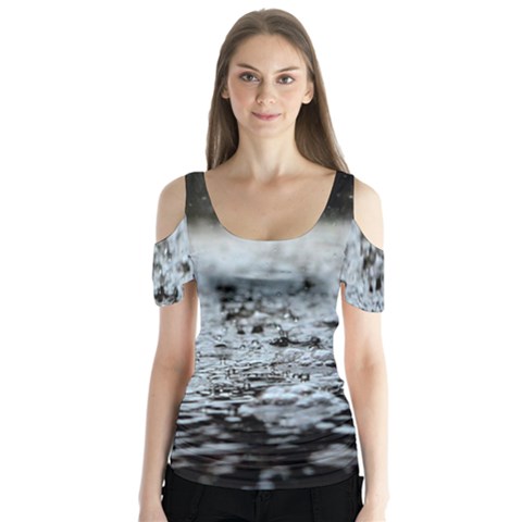  Rain Drops Water Liquid  Butterfly Sleeve Cutout Tee  by artworkshop