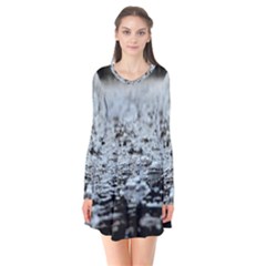  Rain Drops Water Liquid  Long Sleeve V-neck Flare Dress by artworkshop