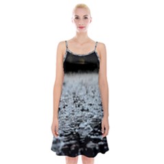  Rain Drops Water Liquid  Spaghetti Strap Velvet Dress by artworkshop