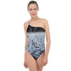  Rain Drops Water Liquid  Classic One Shoulder Swimsuit by artworkshop