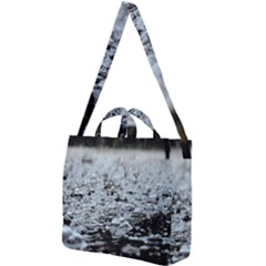  Rain Drops Water Liquid  Square Shoulder Tote Bag by artworkshop