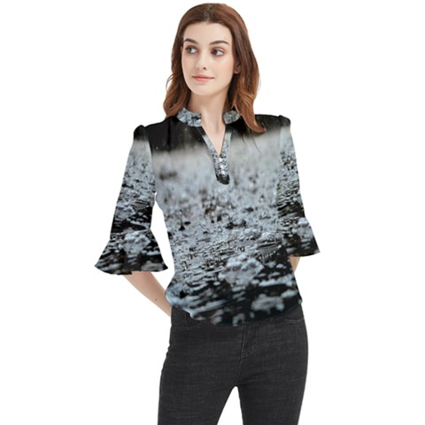  Rain Drops Water Liquid  Loose Horn Sleeve Chiffon Blouse by artworkshop